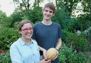 Farmers holding butterbean squash