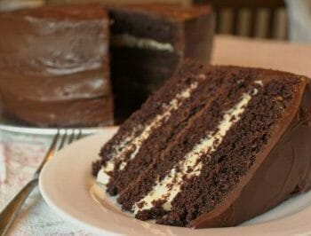 Slice of chocolate cake