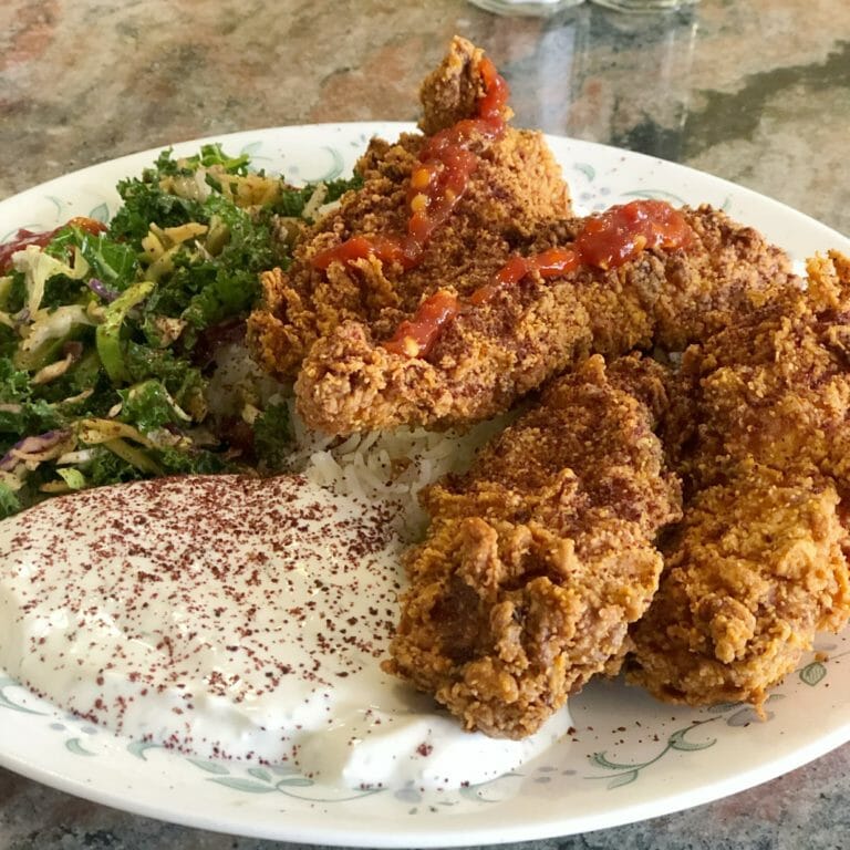 Persian Fried chicken with rice from Joon