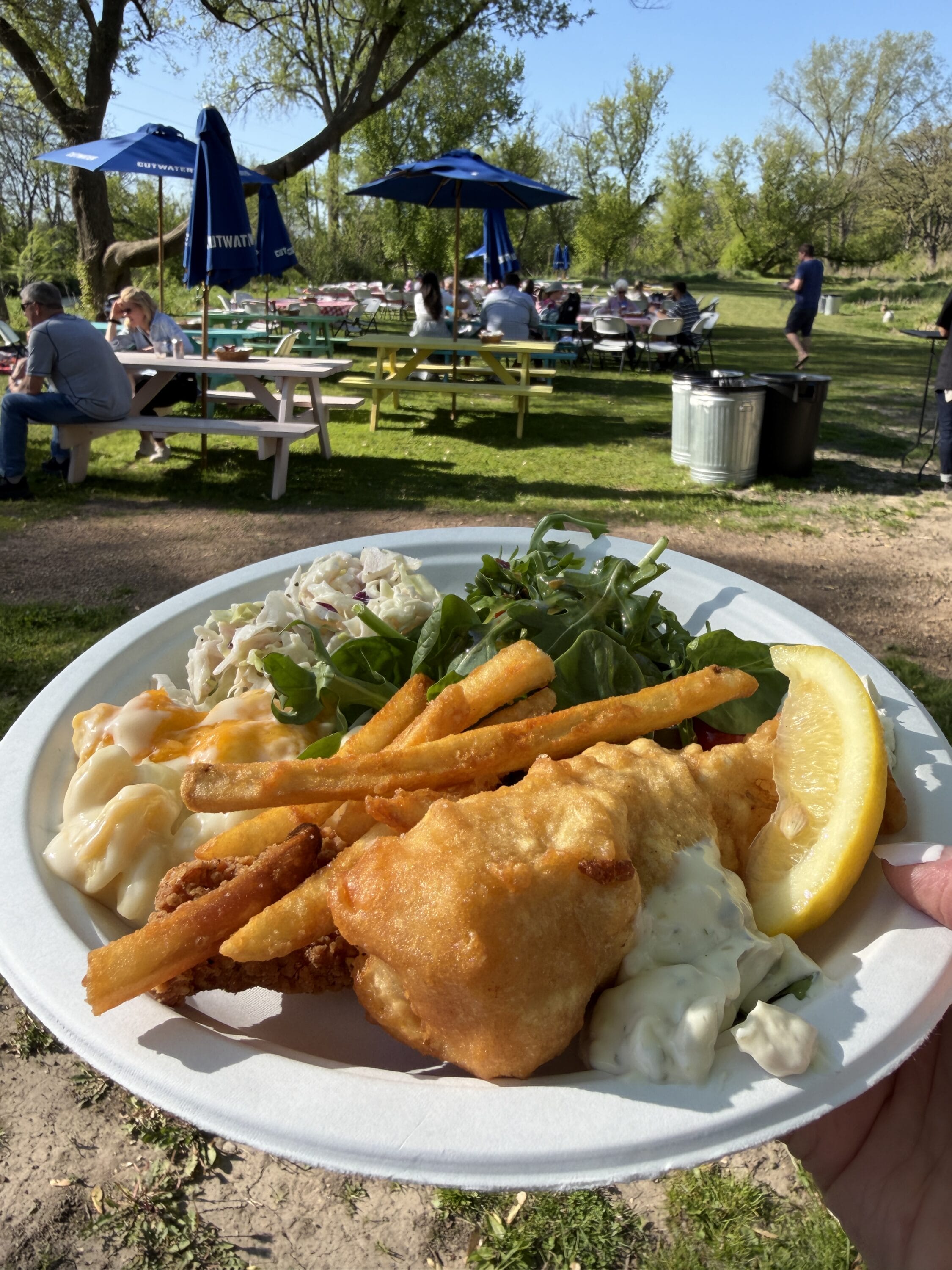 Fish fry plate at Seven Acre Dairy