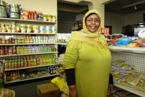 Grocer at African grocery store